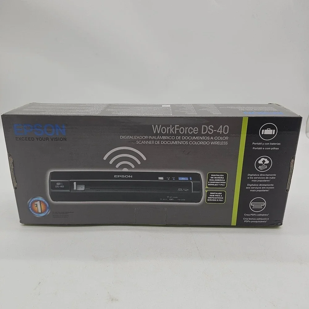 Epson WorkForce DS-40 Wireless Portable Color Document Scanner
